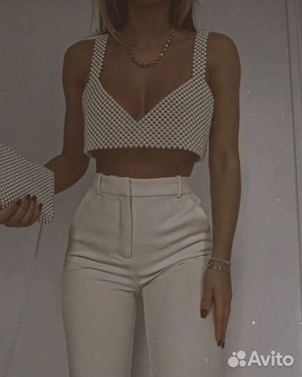 Топ из бусин ручной работы