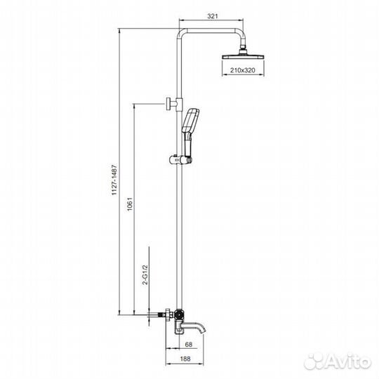 Душевая стойка со смесителем Gappo G2418-23