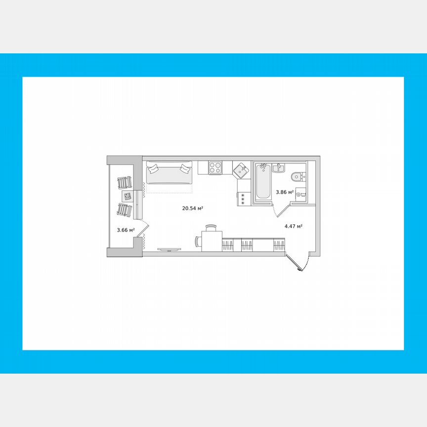 Квартира-студия, 29,1 м², 12/21 эт.