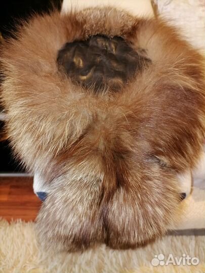 Шапка из чернобурки с двумя хвостами