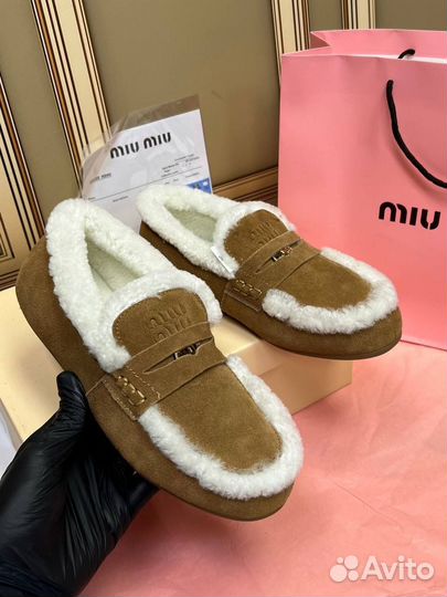 Слипоны женские зимние Miu Miu