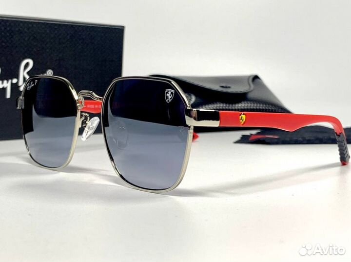 Очки Ray Ban Ferrari красные душки