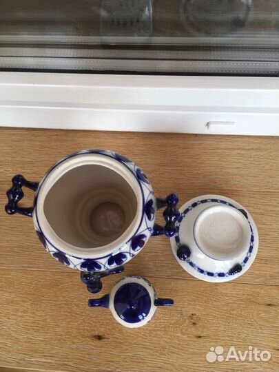 Самовар с чайничком, Гжель СССР