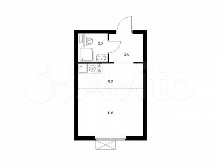 Квартира-студия, 23,7 м², 18/33 эт.