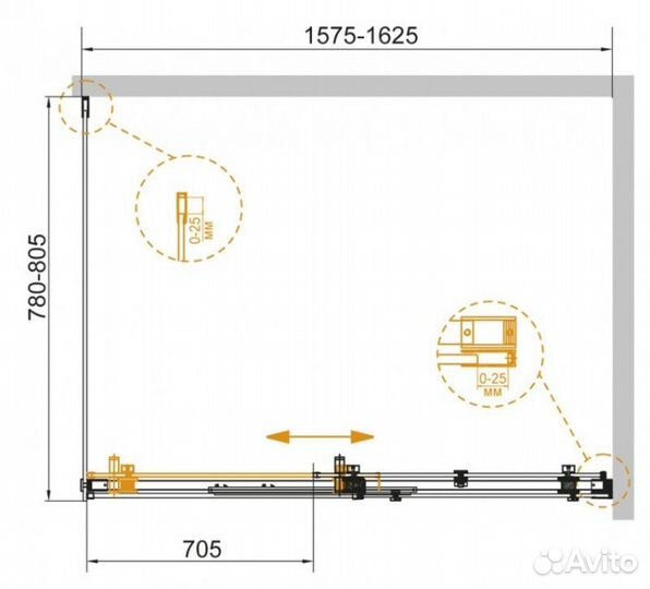 Душевой уголок Cezares stylus-soft-AH-1-160/80