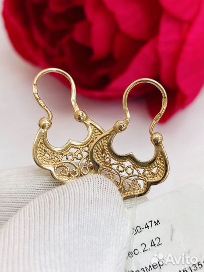 Серьги золотые 585 проба
