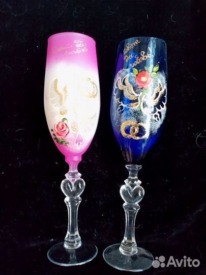 Фужеры, рюмки, стопки винтажные и свадебные