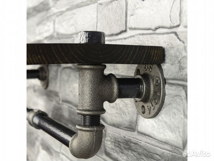 Полка лофт настенная, со штангой, 50см