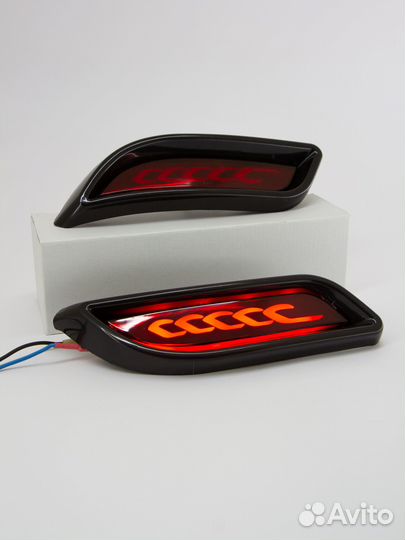 Катафоты бампера приора два LED 396 RED