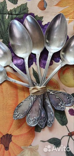 Мельхиоровые ложки-столовыеайные и кофейные