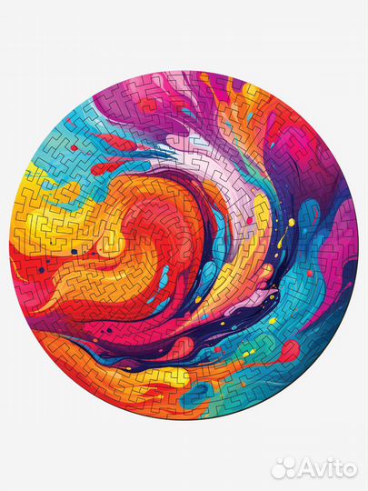 Деревянные пазлы для детей/Цветной всплеск/игра