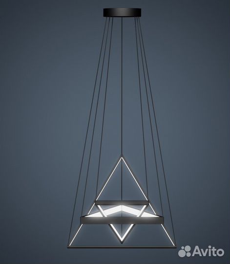 Светодиодная люстра в форме 3-х Треугольников