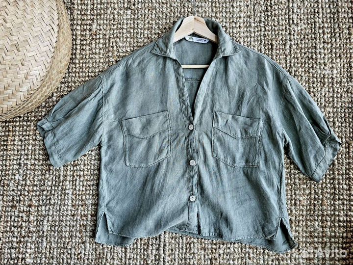 Льняная рубашка, zara