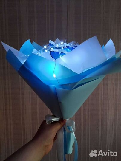 Букет с бабочками. Подарок. светящийся букет