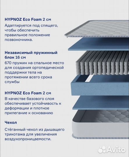 Матрас hypnoz Spring Luxe 80х200