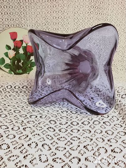 Ваза Александритовое неодиновое стекло СССР 70 г