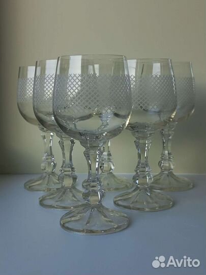 Фужеры хрустальное стекло винтаж СССР не использов