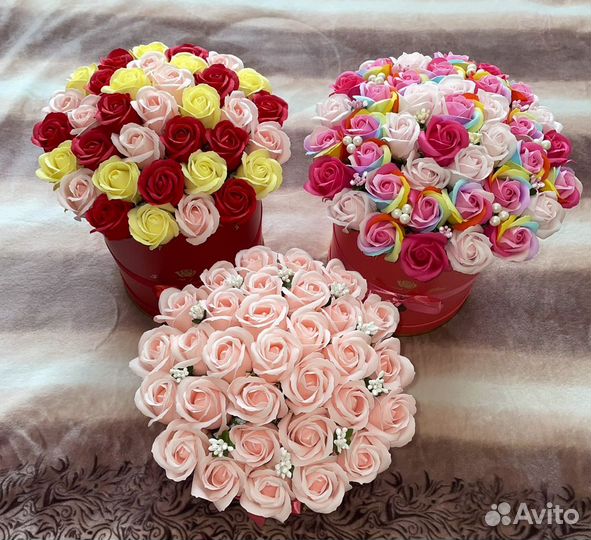 Букет из мыльных роз