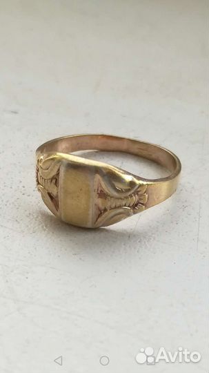 Серебряное кольцо 84 пробы и печатка