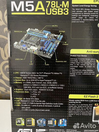 Материнская плата asus M5A78L-M/USB3, SocketAM3+