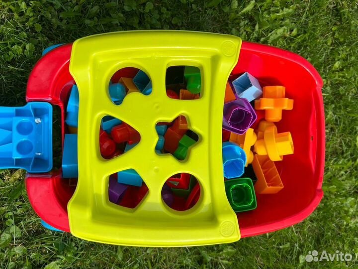 Mega bloks тележка сортер конструктор