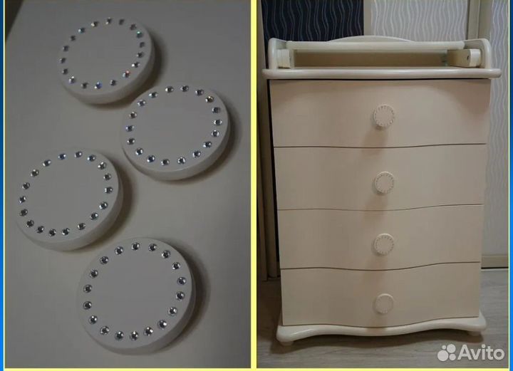 Детская кроватка с маятником и комодом