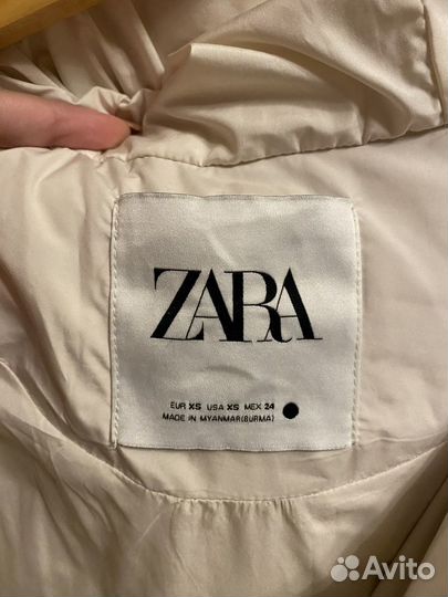 Пуховик женский пальто зимнее zara 42