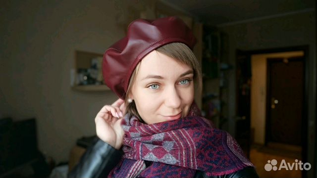 Кожаный берет