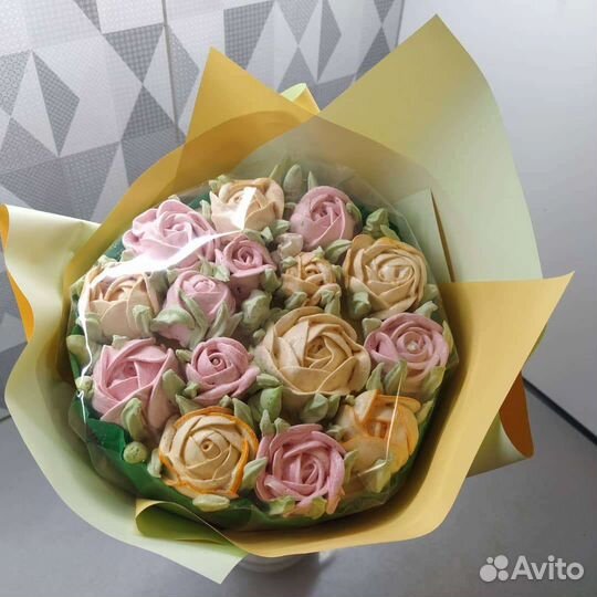 Букет из зефира. Цветы из зефира