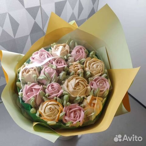 Букет из зефира. Цветы из зефира