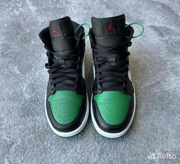 Кроссовки Nike Air Jordan 1 Mid Green Toe