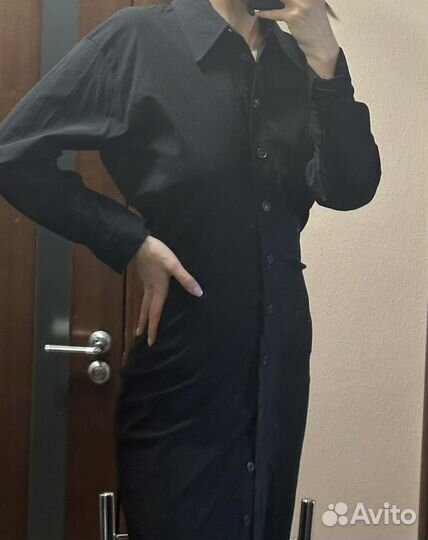 Платье zara черное миди