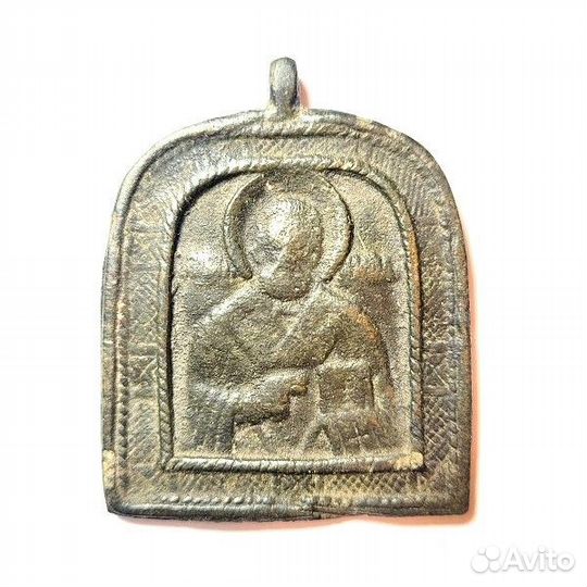 Редкая арочная икона Николай чудотворец 18-19 вв