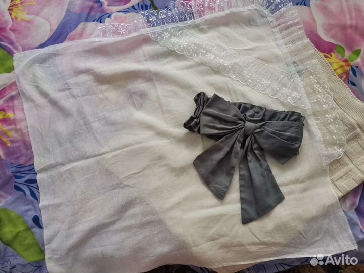 Конверт кружевной с бантом на выписку