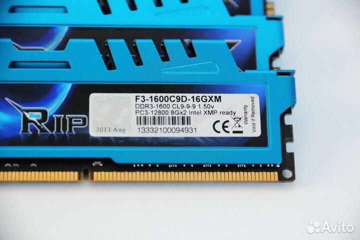 Оперативная память DDR3 G.Skill 1600 MHz 16GB (2x8