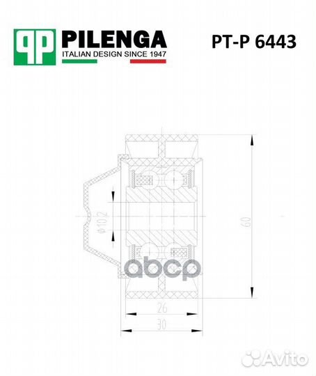 Ролик натяжителя ремня PTP6443 pilenga