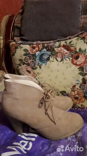 Ботильоны женские демисезонные замшевые, в хорошем