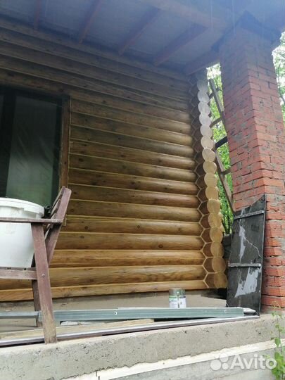 Шлифовка покраска герметизация деревянных домов и