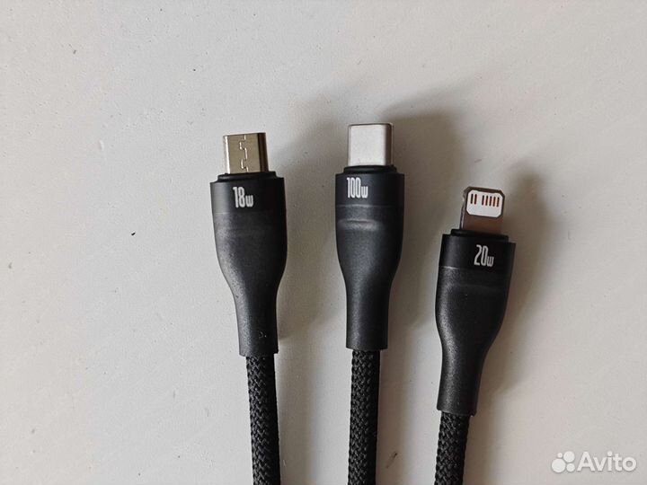 Кабель Baseus 100w, 3в2, USB Type-C, iPhone