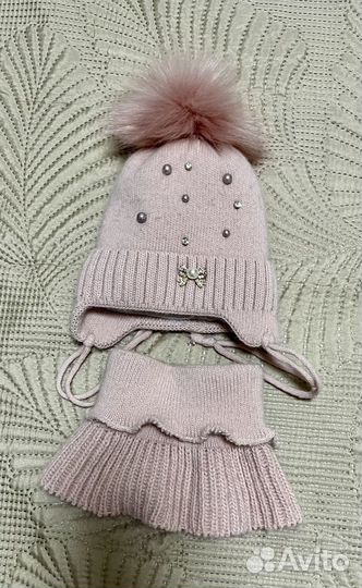 Комплект шапка и снуд детский