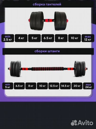 Гантели разборные 24 кг