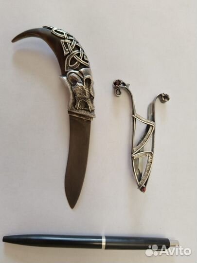 Нож шейная подвеска «медведь»