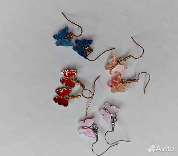 Серьги бабочки