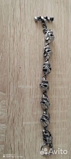 Стальной браслет мужской черепа