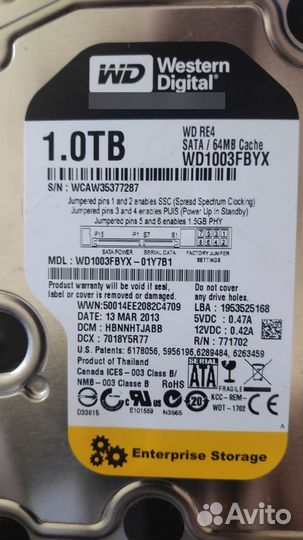 Жесткий диск Western Digital RE4 1TB (WD1003fbyx)