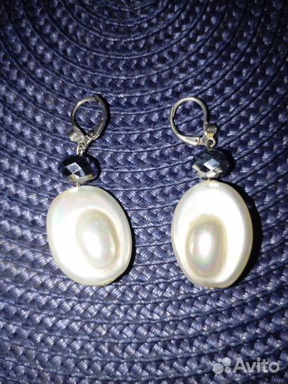 Комплект колье+серьги-серебро с барочным жемчугом