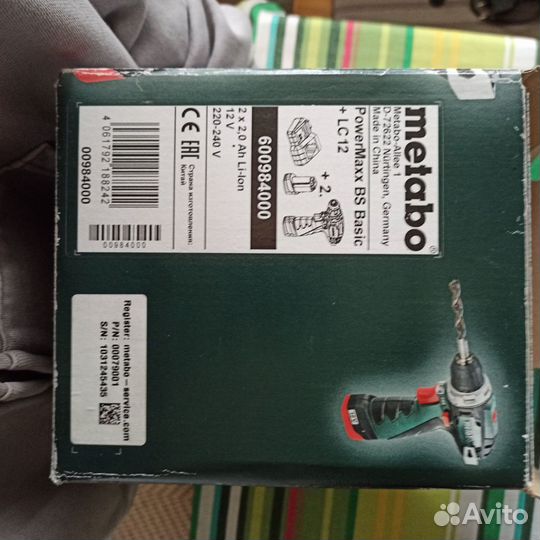 Metabo powermaxx bs basic LC 12 дрель шуруповёрт