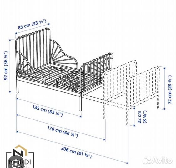 Детская раздвижная кровать миннен икеа