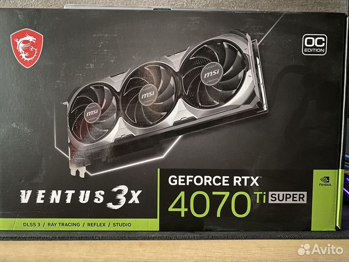 Видеокарта MSI GeForce RTX 4070 Ti Super Ventus 3X