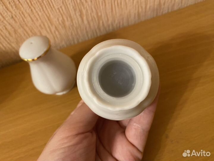 Набор для специй Магнолия белый с золотой лентой